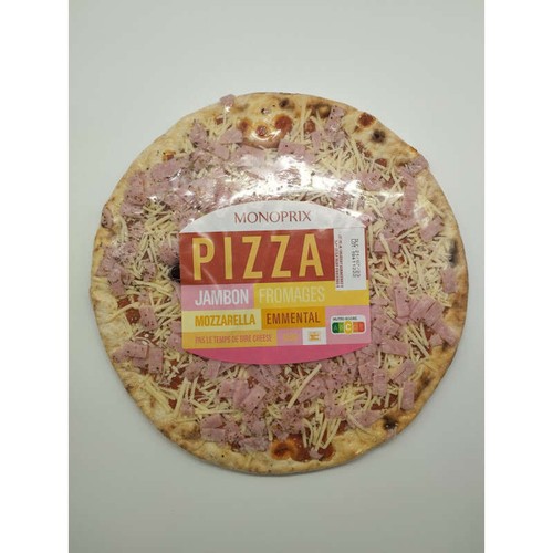 Monoprix Pizza jambon fromages 450g