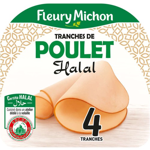 Fleury Michon Tranches de  Poulet Halal  x4