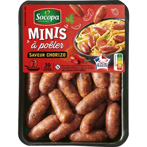 Socopa Mini saucisses à poêler saveur chorizo 330g