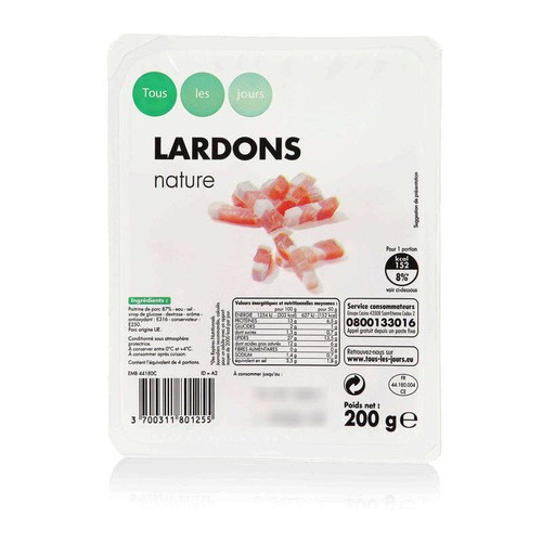 Tous Les Jours Lardons Nature 200g
