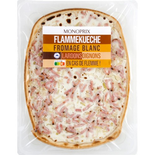 Monoprix Flammenkueche fromage Blanc lardons & Oignons 375g