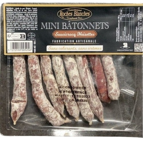 Les Roches Blanches mini bâtonnet Noisettes 100g