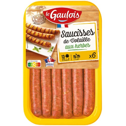 Le Gaulois Saucisses De Volaille Aux Herbes 300g