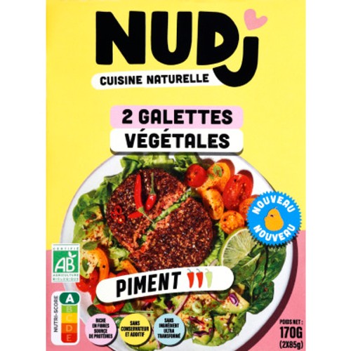 Nudj Galettes végétales piment poivron Bio x2 - 170g