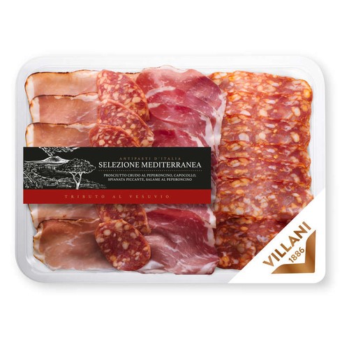 Villani Assortiment charcuterie (jambon pimente, saucisson pimente spianata piquante, coppa) 140g