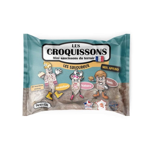 Les Croquissons Mini Saucissons du Terroir Beaufort et Nature & noix 130g