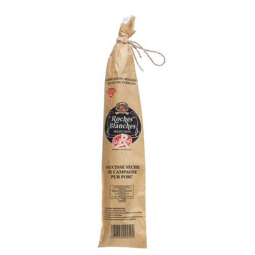 Roches Blanches Saucisse Sèche droite de campagne label rouge 200g