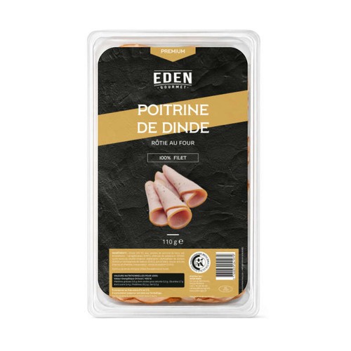 Eden Gourmet Poitrine de Dinde Rôtie au four 110g