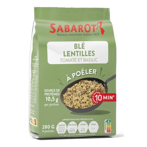 Sabarot Blé Lentilles tomate & Basilic 280g
