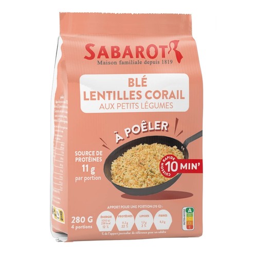 Sabarot Blé Lentilles corail aux petits à Poêler 280g