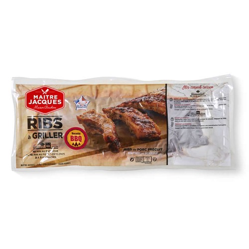 Maître Jacques Ribs de Porc à Griller Recette Barbecue Saveurs Fumées 660g