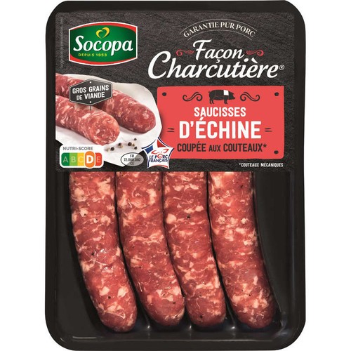 Socopa Saucisse d'Échine Coupé aux Couteaux 4x70g