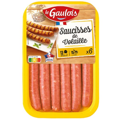Le Gaulois Saucisses De Volaille x6 300g