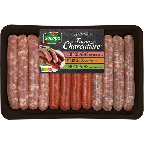 Socopa Assortiment De Saucisses Façon Charcutière: Chipolatas, Merguez Et Chipolatas Aux Herbes