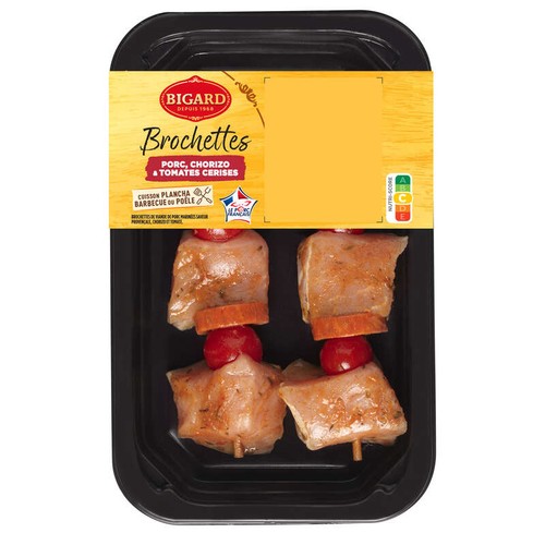 Brochettes Porc & Chorizo saveur provençale 2x160g