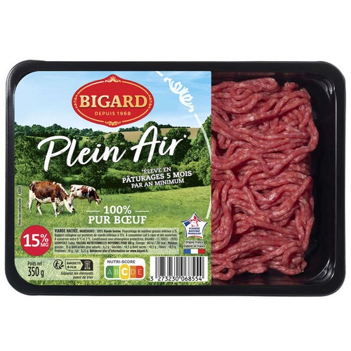 Bigard Viande hachée Tradition 15% de Mg 350g