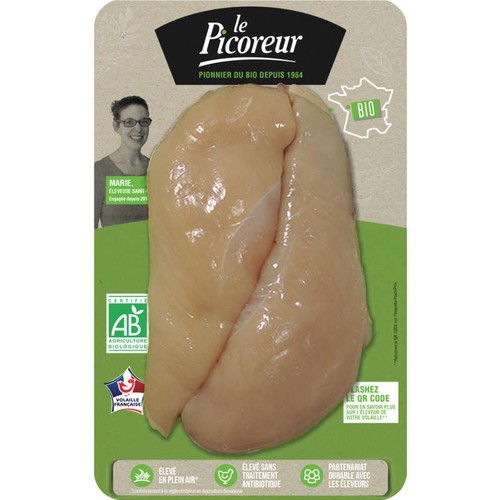 Le Picoreur Filet de Poulet Fermier Blanc Bio 2x160g