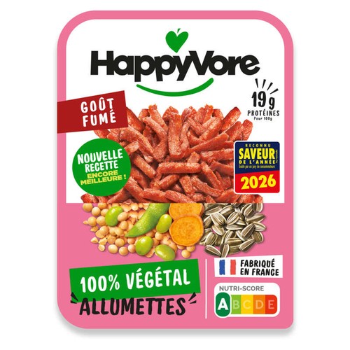 Happyvore Allumettes végétales et gourmandes goût fumé 140g