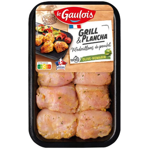 Le Gaulois Médaillons de hauts de cuisse poulet olive& Romarin 300g