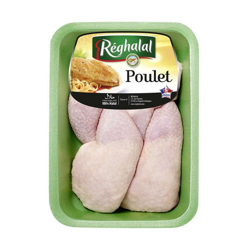 Reghalal Barquette De 4 Cuisses De Poulet 1,15kg