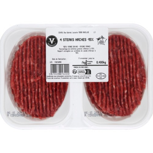 Steack haché 15% 4x100g
