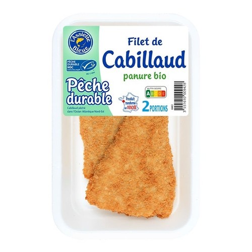 L’Assiette Bleue Filet De Cabillaud Pané Msc Bio 200g