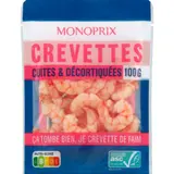 Monoprix Crevettes Cuites & Décortiquées ASC 100g