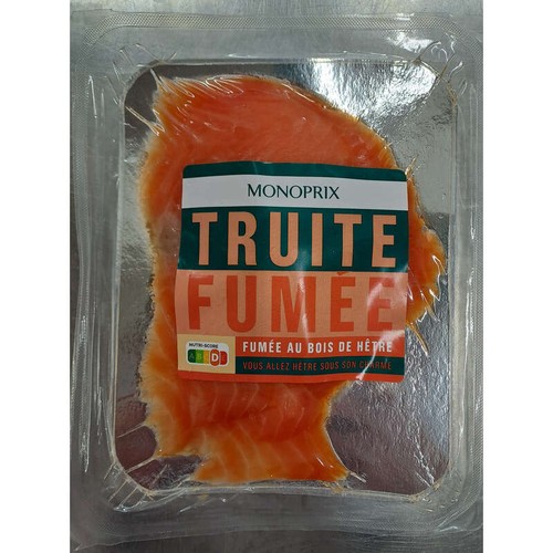 Monoprix Truite fumée au bois de hêtre 90g