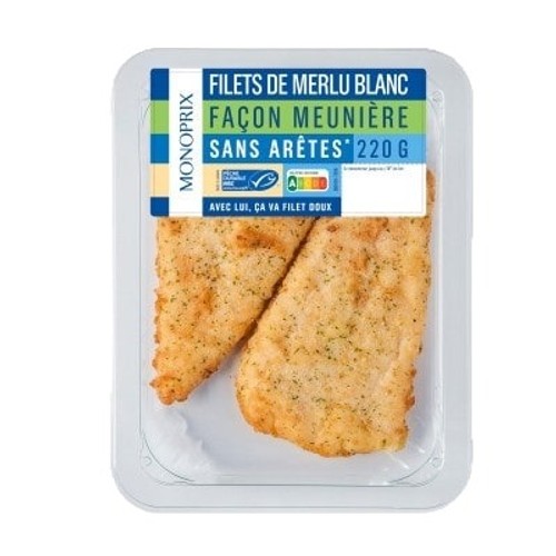 Monoprix Filets de Merlu blanc façon meunière 220g
