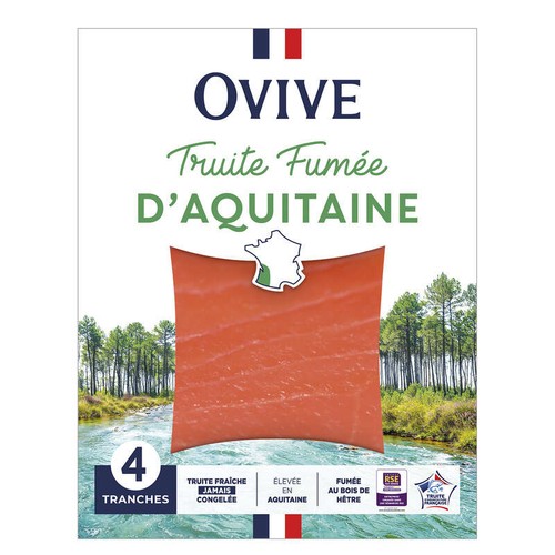Ovive Truite Fumée D'Aquitaine 4 tranches 120g