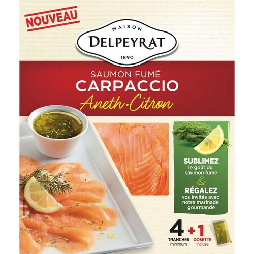 Delpeyrat Carpaccio Saumon Fumé Aneth Citron 140g