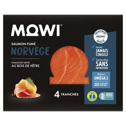 Mowi Saumon Fumé Norvège en Tranches ASC x4 -130g