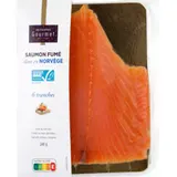 Monoprix Gourmet Saumon Fumé Elevé en Norvège x6 Tranches 240g