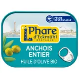 Phare D'Eckmühl Anchois Entiers Msc Huile D'Olive Vierge Extra Bio 115g