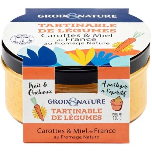 Groix & Nature Tartinable de Légumes Carottes & Miel de France 130g