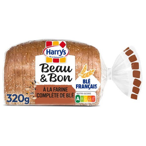 Harrys Beau & Bon Pain de mie complet lin tournesol sans additifs 320g