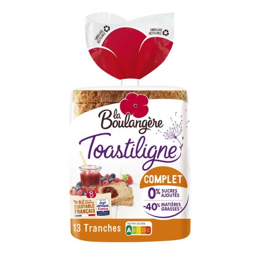 La Boulangère Pain de Mie Toastiligne Complet 500g