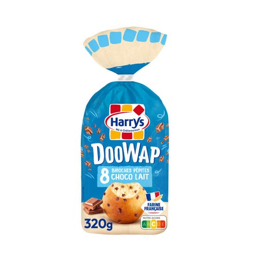 Harrys Doowap Brioches sans additifs aux pépites de chocolat au lait x8, 320g