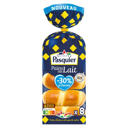 Brioche Pasquier Pains au lait -30% de sucre x8 - 280g