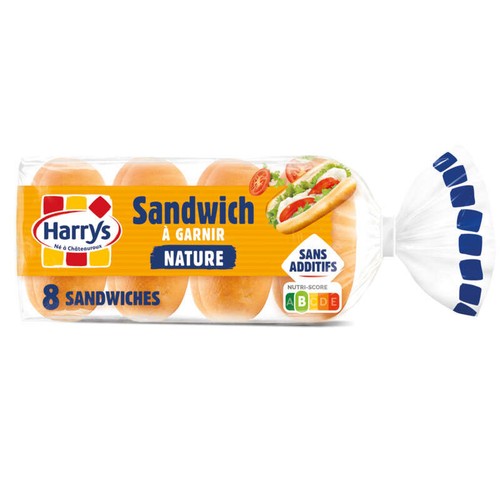 Harrys Pain sandwich Nature sans additifs x8 360g