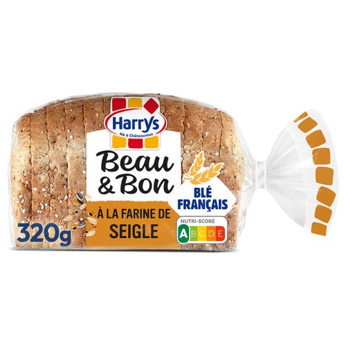 Harrys Beau & bon tranches epaisses pain de mie farine de seigle sans additifs 320g
