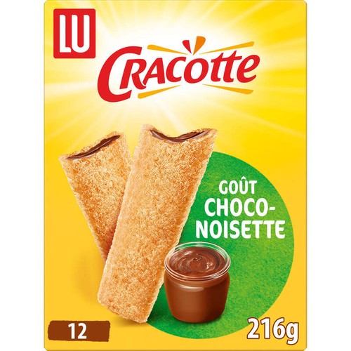 Lu Cracottes Biscottes fourrées Choco Noisette 216g