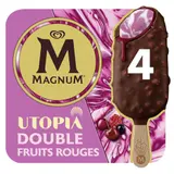 Magnum Glace Bâtonnet Double Fruits Rouges x4 284g