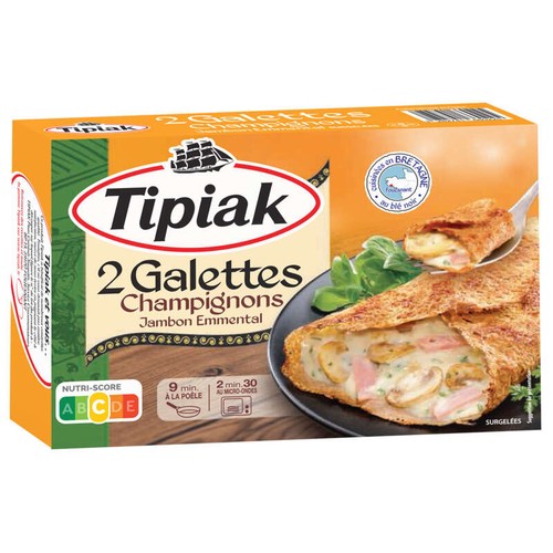 Tipiak Galettes Champignons Jambon Emmental 2x125g