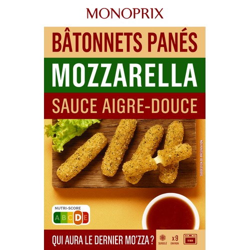 Monoprix Bâtonnets panés à la mozzarella 250g