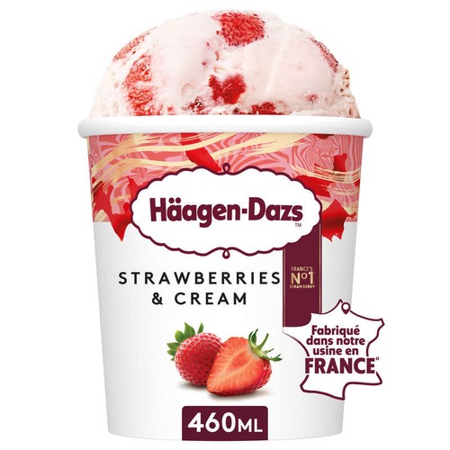 Häagen-Dazs Pot Strawberry and Cream 460ml 400g