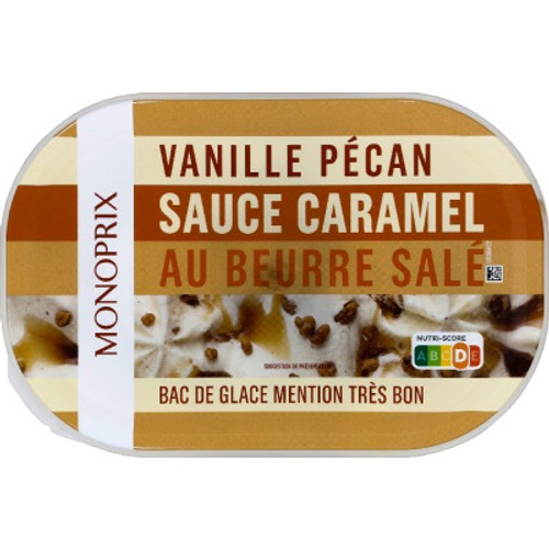 Monoprix Vanille pécan sauce caramel beurre salé 509g