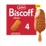 Lotus Biscoff Glace en bâtonnets avec morceaux de biscuits caramélisés  4x90ml