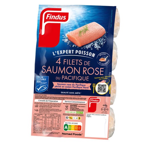 Findus Filets De Saumon Rose Du Pacifique x4 440g