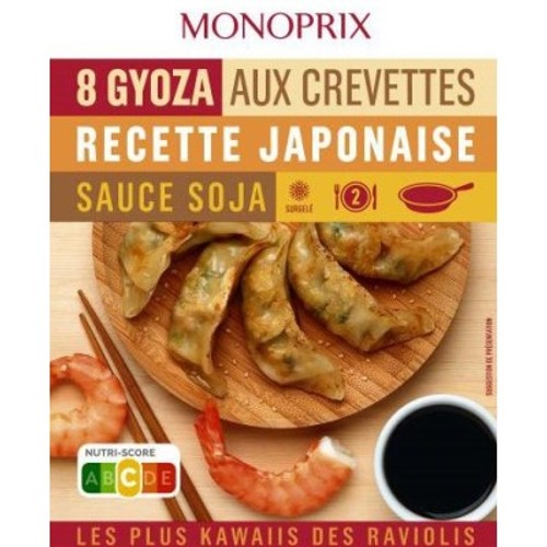 Monoprix 8 Gyoza aux crevettes recette Japonaise 220g